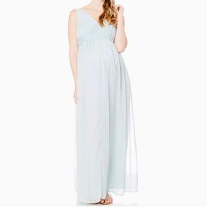 Jessica Simpson Maternity Maxi Dress size Large Light Baby Blue Chiffon